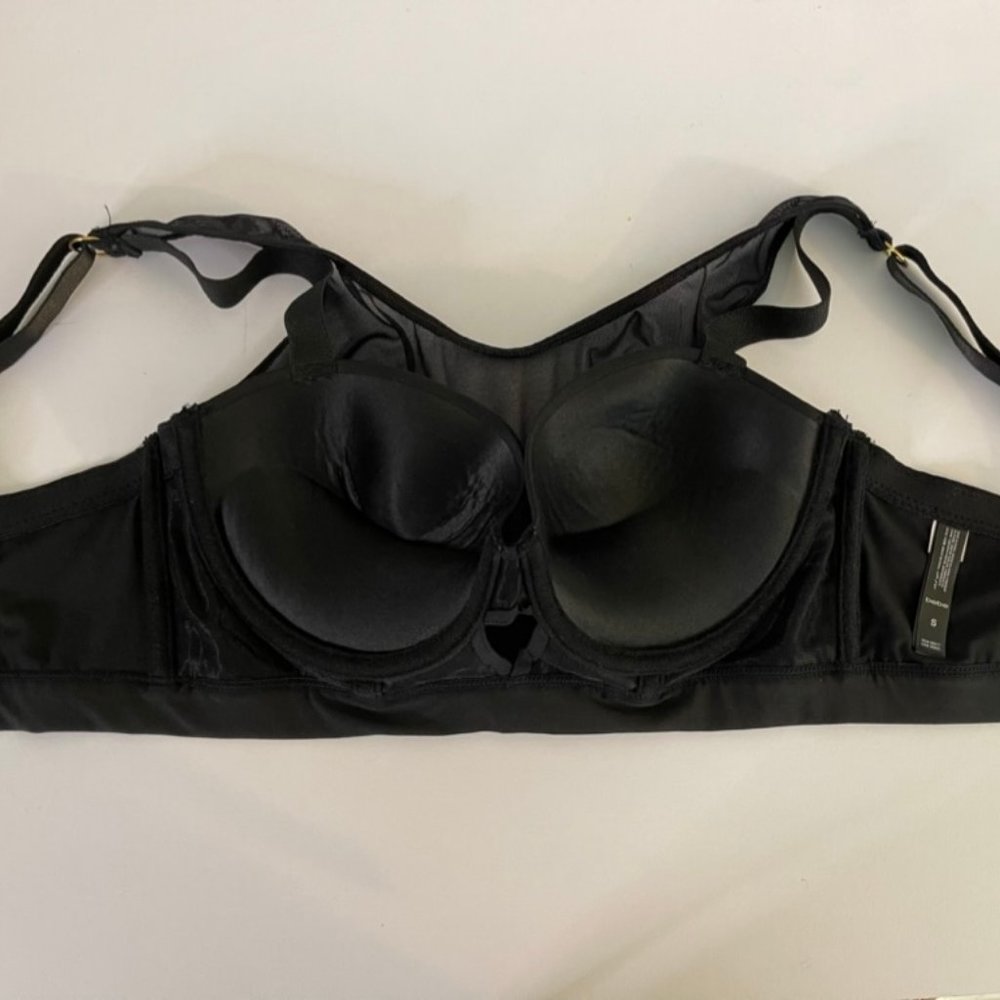 Bebe Black Bralette with Mesh Overlay -Adjustable Straps- Size S - Picture 5 of 6